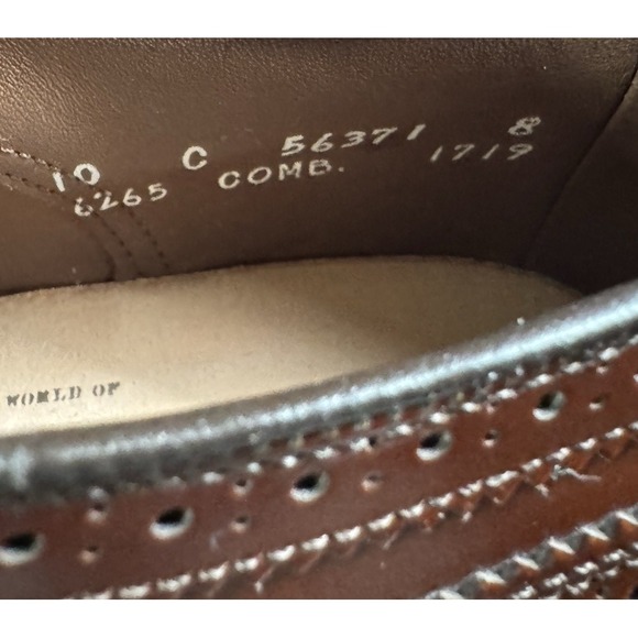 Allen Edmonds McAllister Wingtip Oxford Dress Shoe Mens 10C Narrow Brown  6265 - Picture 10 of 11
